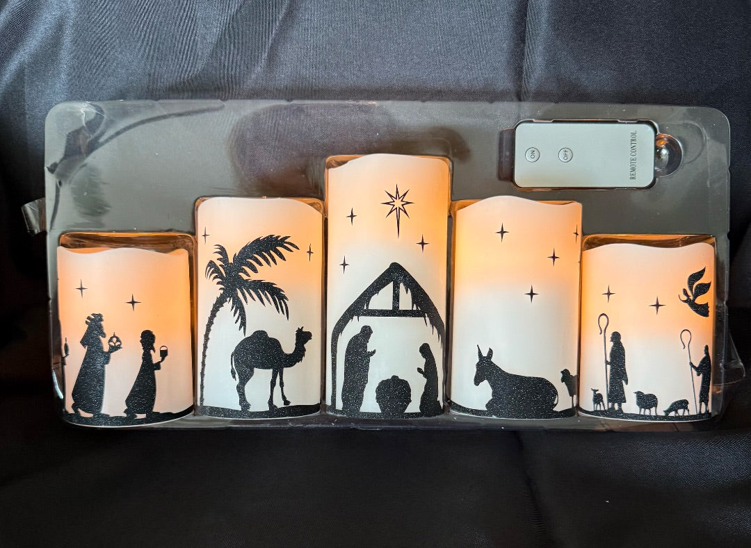 LED Candle Nativity