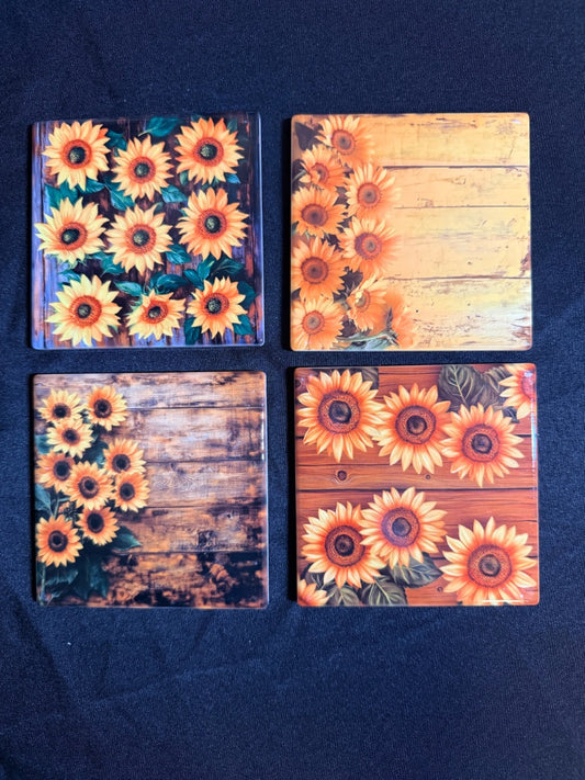 Square Ceramic Coasters Set of 4, 4x4