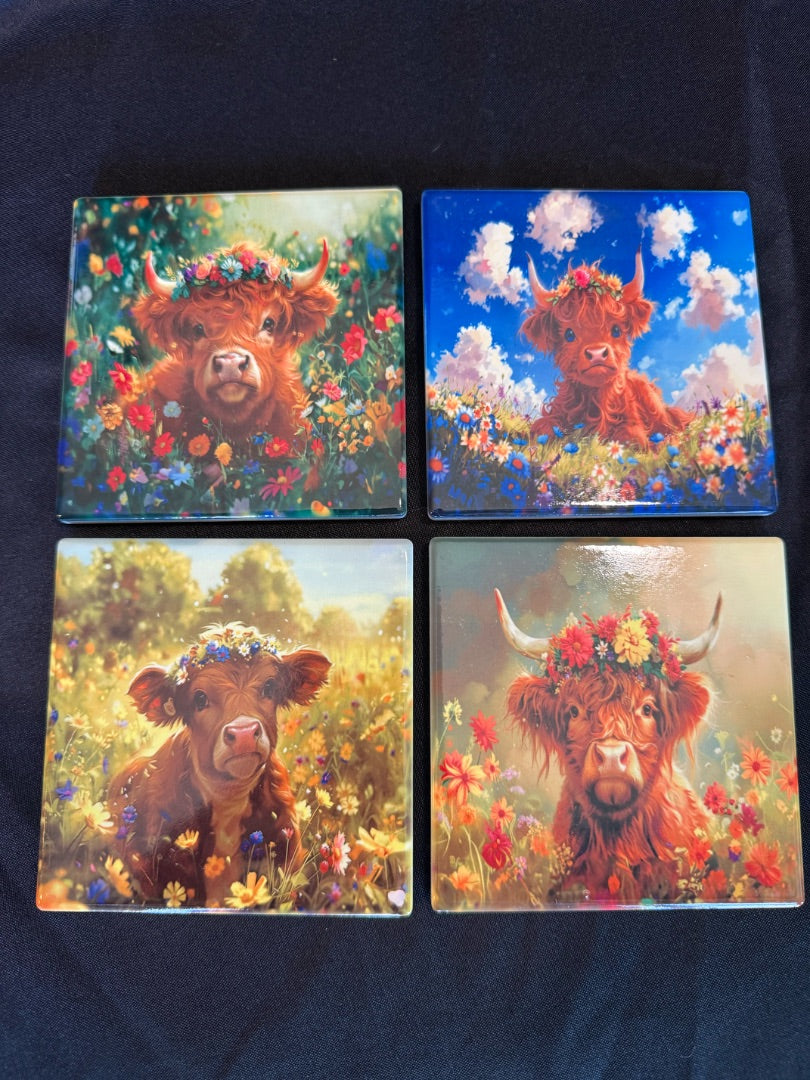 Square Ceramic Coasters Set of 4