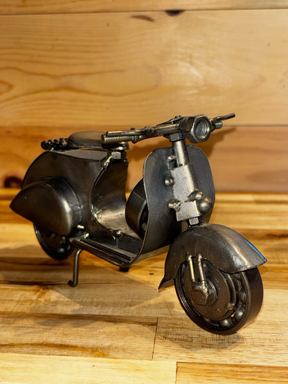 Silver  Vespa Metal Art Scooter