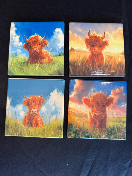 Square Ceramic Coasters Set of 4