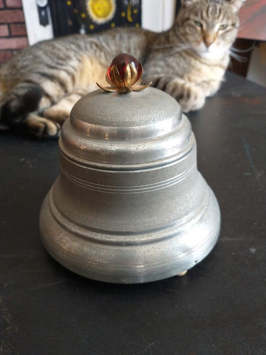 Antique Tin Powder Puff Music Box
